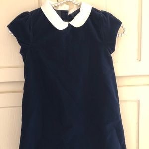 Navy blue velvet dress. Size 5. NWT.